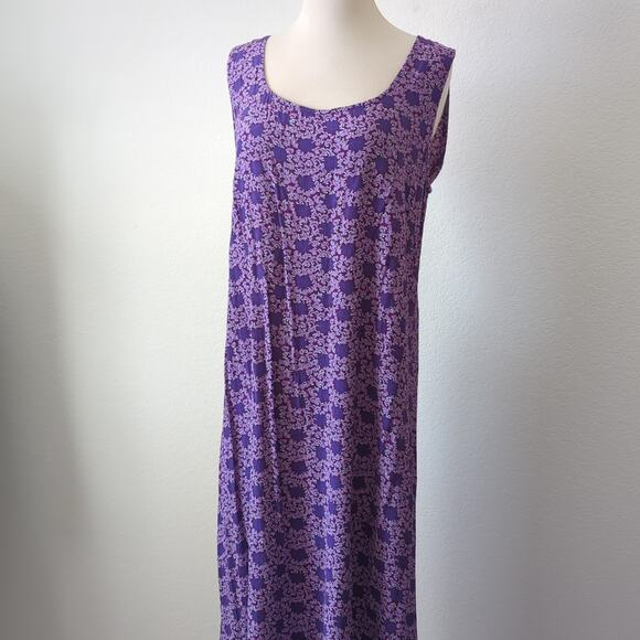 Vintage 90s Loco Lindo Women Maxi Dress Purple XL Boho Festival Retro California - Picture 7 of 10